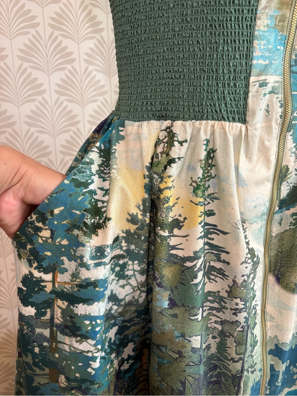 Anthropologie Tommie Cotton Zip Front Midi Dress - Picture 3 of 11
